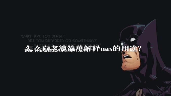 怎么向老婆简单解释nas的用途？