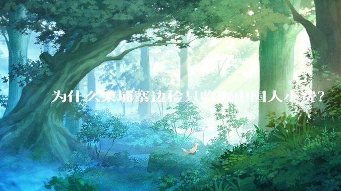 为什么柬埔寨边检只收取中国人小费？